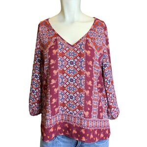 ReneeC Women's 3/4 length sleeve trendy multi color size med top